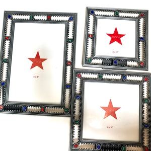 New in box 3 jeweled picture frame gift